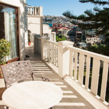 View from rooms terrace overlooking the city of Valparaíso.